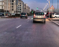 Las calles de Sarriguren amanecen cubiertas de hielo