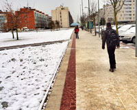 La primera gran nevada del año deja blancas las calles de Sarriguren